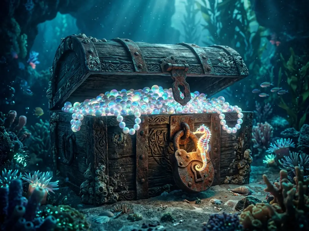 Glowing underwater treasury